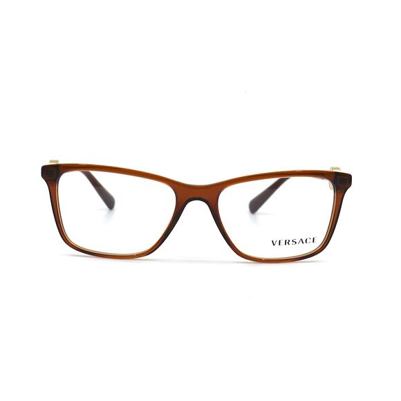 NEW VERSACE VE3299B 5324 TRANSPARENT BROWN AUTHENTIC EYEGLASSES FRAME - Picture 3 of 14